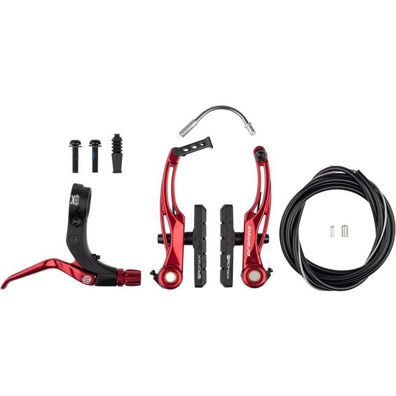 Promax P-1/Click V-Point Linear Pull Brake Kit - 108mm, Red, 1 of 2