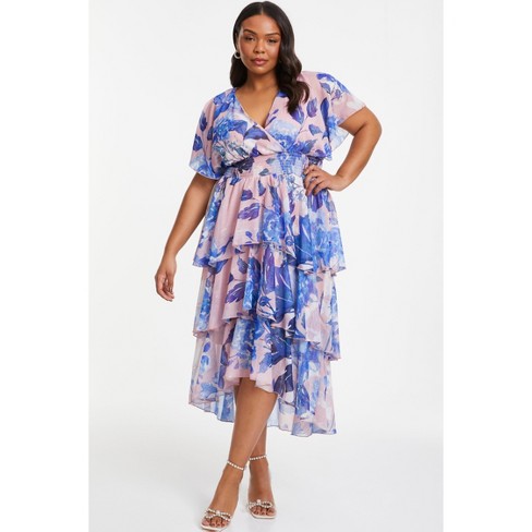 Tiered chiffon dress outlet plus size