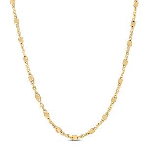 EVERLY JEWELRY | Yellow Plated Sterling Silver Bead Chain Necklace - 24 in - 1 of 4