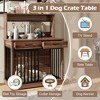 Kumasinova 38"/55.1" Dog Crate with 2/3 Storage Drawers(&Shelf),Dog Kennel Indoor Side Table with Sliding Door/2-Door for Medium Dogs/Large Dogs - 4 of 4