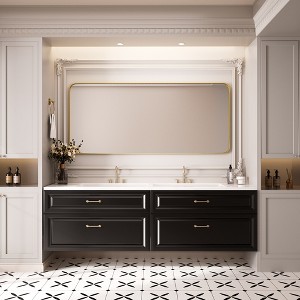 Rectangular Framed Tempered Glass Wall-Mounted Bathroom Vanity Mirror - 1 of 4