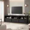 Mid Century Modern TV Stand for 65 70 75 Inch TVs, Industrial Entertainment Center with 3 Drawers & Open Shelves, Sturdy MDF for Living Room - 2 of 4