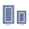 Hotel Bath Rug 100% Premium Cotton Tufted Weave Two Tone Reversible 2 Piece Bathroom Rug Set, Super Soft & Water Absorbent, Machine Washable Bathmat - 2 of 4