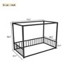 AZL1 Life Concept Beds Modern Floor Bed with Sunshade and Guardrails, Safe Low Profile House Design for Adults and Kids, Black, 77.56"*41.74"*58.27" - 3 of 4