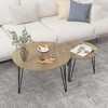 Rbied 27.56 in. 2-Piece Round Wood Nesting Coffee Table Side Table Set for Living Room Bedroom - 2 of 4