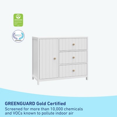 White GREENGUARD Certified 3-Drawer Combo Nursery Dresser