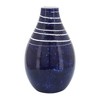 Sagebrook Home Blue and White Striped Primeval Ceramic Vase - Contemporary 10" Vase for Floral Arrangements - Stylish Table Centerpiece Home Office - 2 of 4