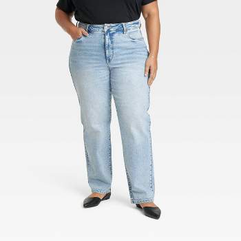 Women's High-rise Cropped Slim Straight Jeans - Ava & Viv™ : Target