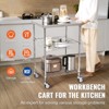 VEVOR Kitchen Utility Cart, 3 Tiers, Wire Rolling Cart with 470LBS Capacity, Steel Service Cart on Wheels, Metal Storage Trolley, Silver - 3 of 4