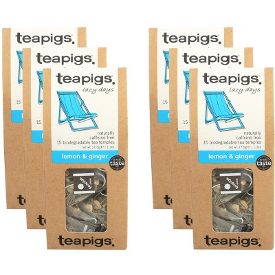 Teapigs Lazy Days Lemon & Ginger Tea - Case of 6 - 15 temples