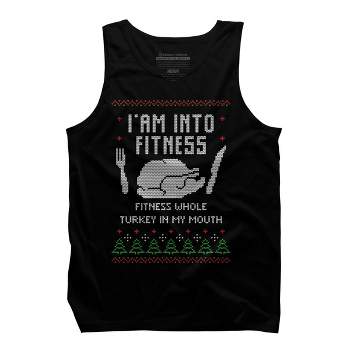 Men's Design By Humans Fitness Whole Turkey Ugly Christmas Sweater By shirtpublic Tank Top