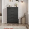 Living Room 4+2 Dresser/5 Dresser for Bedroom, 46.6 in /50.5 in Tall Drawer w/ Large Storage Space, Freestanding Wooden Closet Storage Dresser Chest - 3 of 4