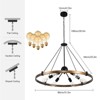 YIYIBYUS 31.5inch Large Chandelier for Living Room, 6-Light Metal Light Fixture for Dining Room Entryway Kitchen Island, Black - 4 of 4