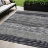 Gray Charcoal And Silver Striped Washable Indoor Outdoor Area Rug - 2 of 4