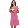 Clearlove 2025 Summer Maternity Nursing Dress Baby Shower Short Sleeves A-line Midi Pregnancy Dress - 2 of 4