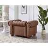 44" Faux Leather Chesterfield Sofa with Tufted Back and Bronze Nailhead Trim - 4 of 4