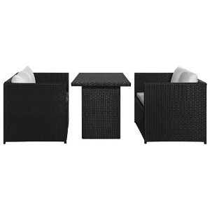 vidaXL Garden Dining Set Black Poly Rattan Large Modular - Black - 1 of 4