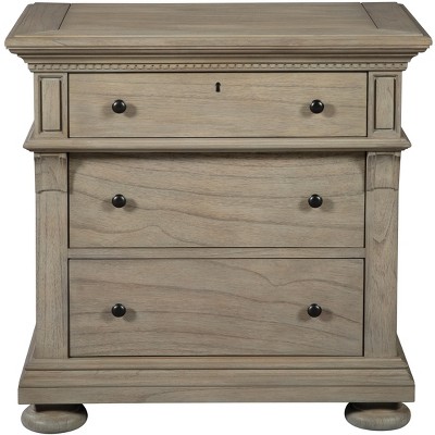 Wellington Driftwood Traditional 3-Drawer Brown Nightstand