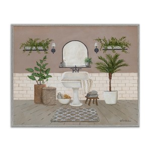 Stupell Industries Cozy Bathroom Greenery Plants, 24" x 30" - 1 of 4