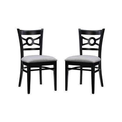 Set of 2 Farthing Upholstered Chairs Black - Linon