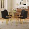5-Piece Dining Set with Glass Table and 4 Armless Chairs - 3 of 4