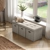 Ornavo Home Collapsible 40" Inch Large Storage Bench Ottoman with Drawers, Perfect for Living Room, Bedroom and Entryway - 4 of 4