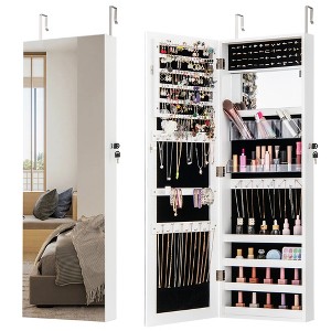 Tangkula 43.5" Jewelry Mirror Cabinet w/ Full-length Mirror & Interior Makeup Mirror - 1 of 4