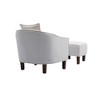 Modern Accent Chair with Ottoman, Comfy Reading Chair,Upholstered Single Sofa Side Chair, Club Tub Round Armchair for Living Room Bedroom Office - 3 of 4
