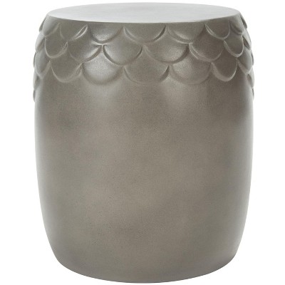 Julyvia Dark Grey Fish Scale Concrete Accent Stool
