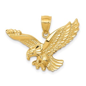Black Bow Jewelry 14k Yellow Gold Eagle Pendant, 28mm (1 1/8 Inch) - 1 of 4