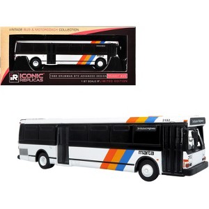 1980 Grumman 870 Advanced Design Transit Bus "MARTA Atlanta" White with Stripes 1/87 (HO) Scale Diecast Model by Iconic Replicas - 1 of 4