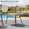 Jojoka 3-Piece Patio Bistro Set with Cushioned Acapulco Chairs & Glass Table, All-Weather Outdoor Conversation Set for Deck, Balcony, Backyard - 4 of 4