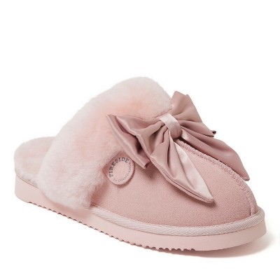 Fireside by Dearfoams Women's Sydney Genuine Shearling Scuff with Bow