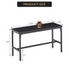 CuisinSmart Dining Table Set for 4 People, Kitchen Table with 2 Benches, Dining Room Table Set with Wine Rack, Black - 2 of 4