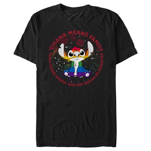 Adult Lilo & Stitch Ohana Rainbow Pride T-shirt - Black - 3x Large : Target