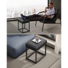 LUIZ Collection - Ottoman Footstool, Rectangle Ottoman, Vanity Chair Stool, Footrest, Reversible Top, Side Table, Minimalist, Steel Frame - 3 of 4