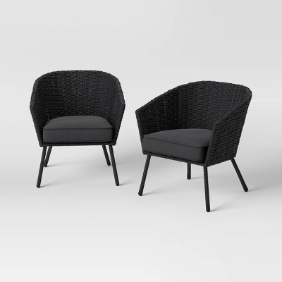Eliot 2pk Wicker Patio Club Chairs - Gray - Threshold™