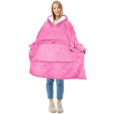 Solaris Women Flannel Blanket Hoodie Oversized Sweatshirt, Wearable Fleece Blanket Woman, Valentine’s Day Gift for Her