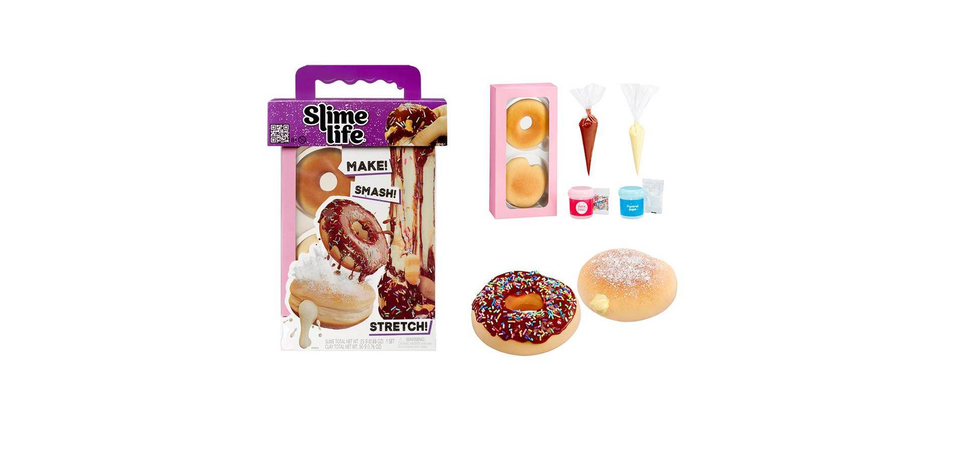 Slime Life Choco Icing Round & Cream Filled Donuts DIY Slime Kit - Unboxing Ingredients to Make,Smash and Stretch Your Food
