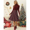 INSPIRE CHIC Women's Tartan Plaid High Waist Belted Vintage A-Line Midi Skirt - 3 of 4