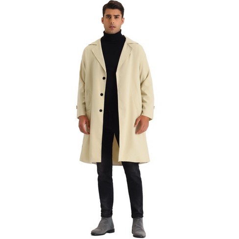 Lars Amadeus Men's Formal Lapel Collar Classic Single Breasted Trench Coat - image 1 of 4