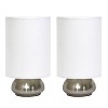 Creekwood Home 9" Chic Elongated Shade Mini Touch Lamp Brushed Nickel with Shade - 4 of 4