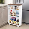 MAYEERTY 4-Tier Storage Cart, Slim Rolling Narrow Kitchen Cart for Small Place - 2 of 4