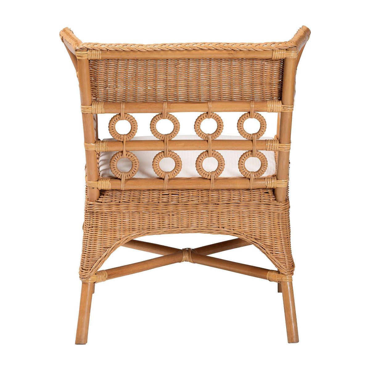 bali & pari Oxford Bohemian Rattan Arm Chair Light Honey - thumbnail 4