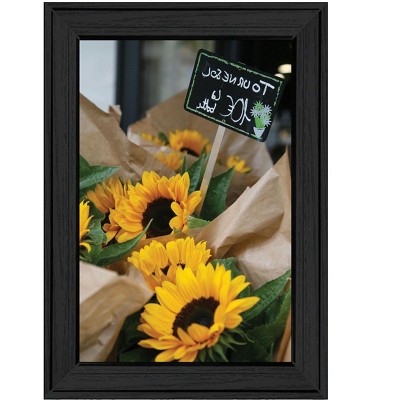 HomeRoots Sunflower Bouquet Black Framed Print Wall Art