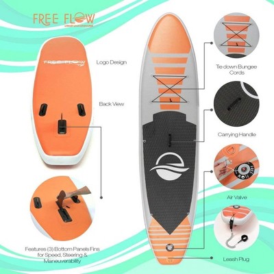 SereneLife Orange Inflatable Stand-Up Paddle Board with Accessories