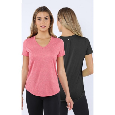 90 Degree By Reflex - Women's 2 Pack V-neck Short Sleeve Top - Scorpio  Red/black - X Large : Target