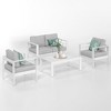 Aluminum Outdoor Patio Furniture Set, Modern Patio Conversation Sets with 5 Inch Cushion and Coffee Table for Balcony, Garden - 2 of 4
