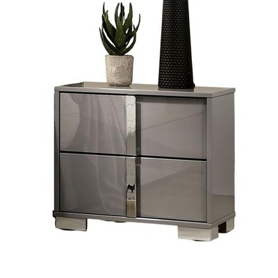 Royal Hampton Nightstand, Light Taupe Wood with UV Finish, 2 Drawers, 24 Inch