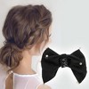 Unique Bargains Cute Pearl Pendant Bow Hair Clips Black 1 Pc - 2 of 4
